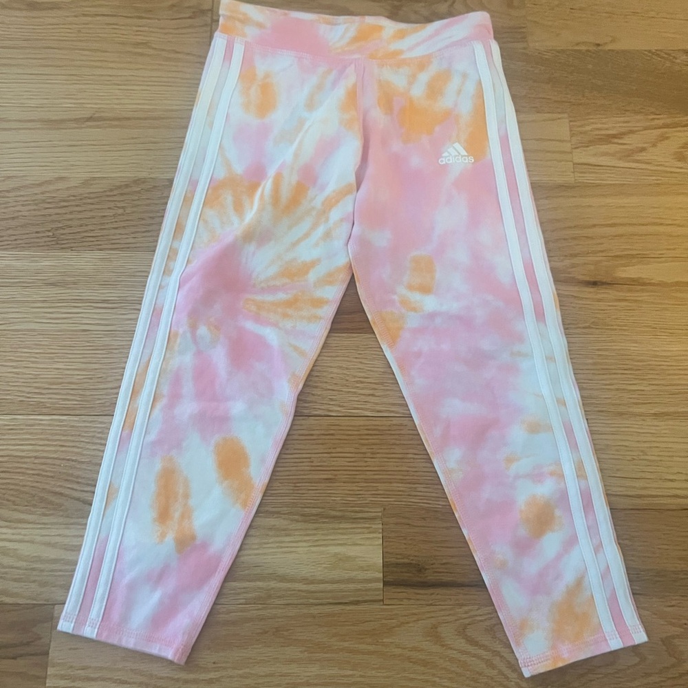 Adidas Kids Tie-Dye Leggings - Pink and Orange